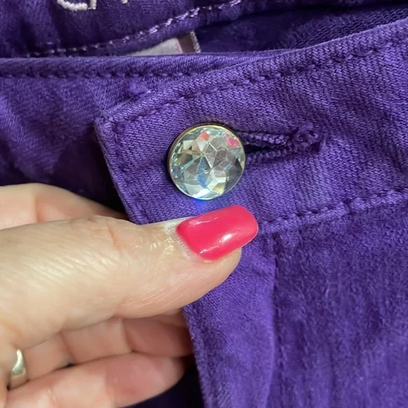 NWT CACHE vintage purple skinny stretch ankle jeans mid rise size 4 - Picture 2 of 9